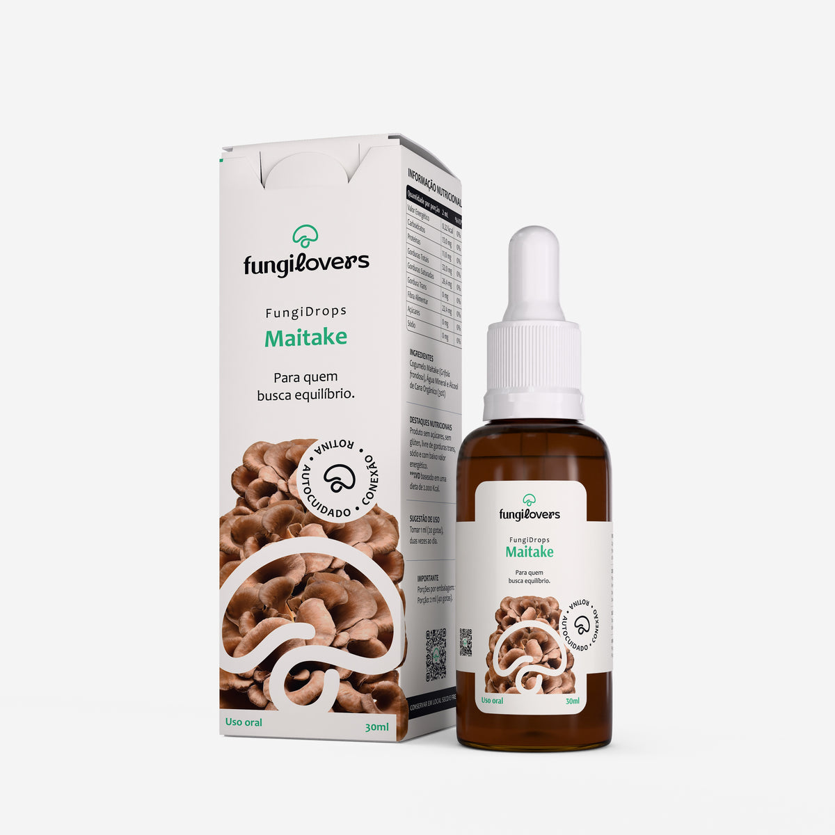 Extrato líquido de Maitake Fungilovers, frasco conta-gotas