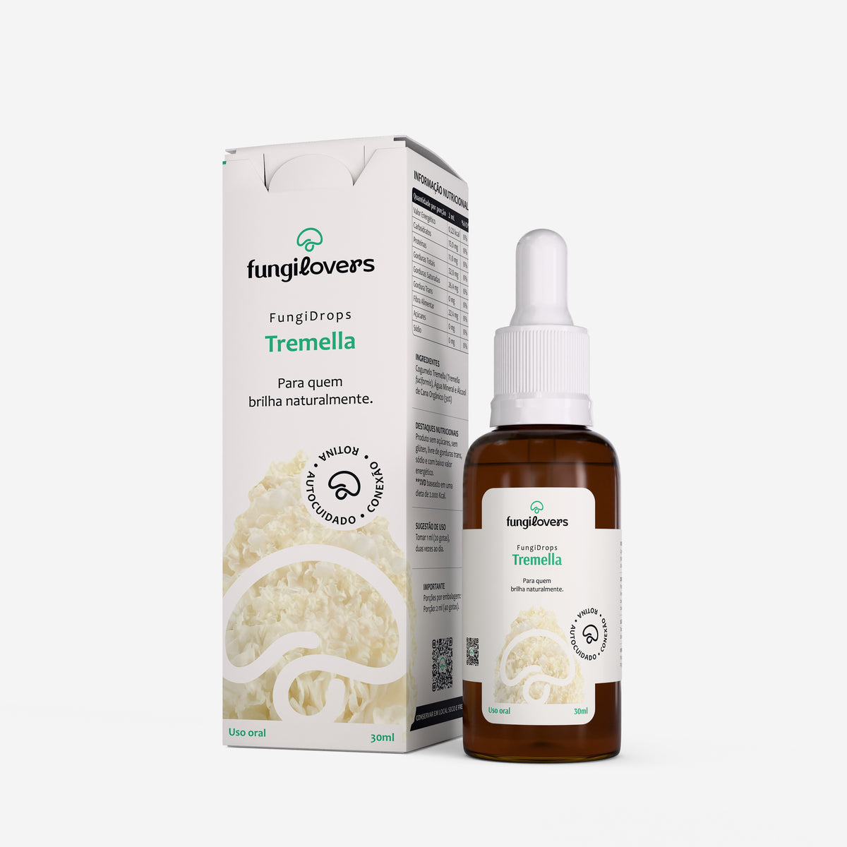 Extrato líquido de Tremella Fungilovers, frasco conta-gotas