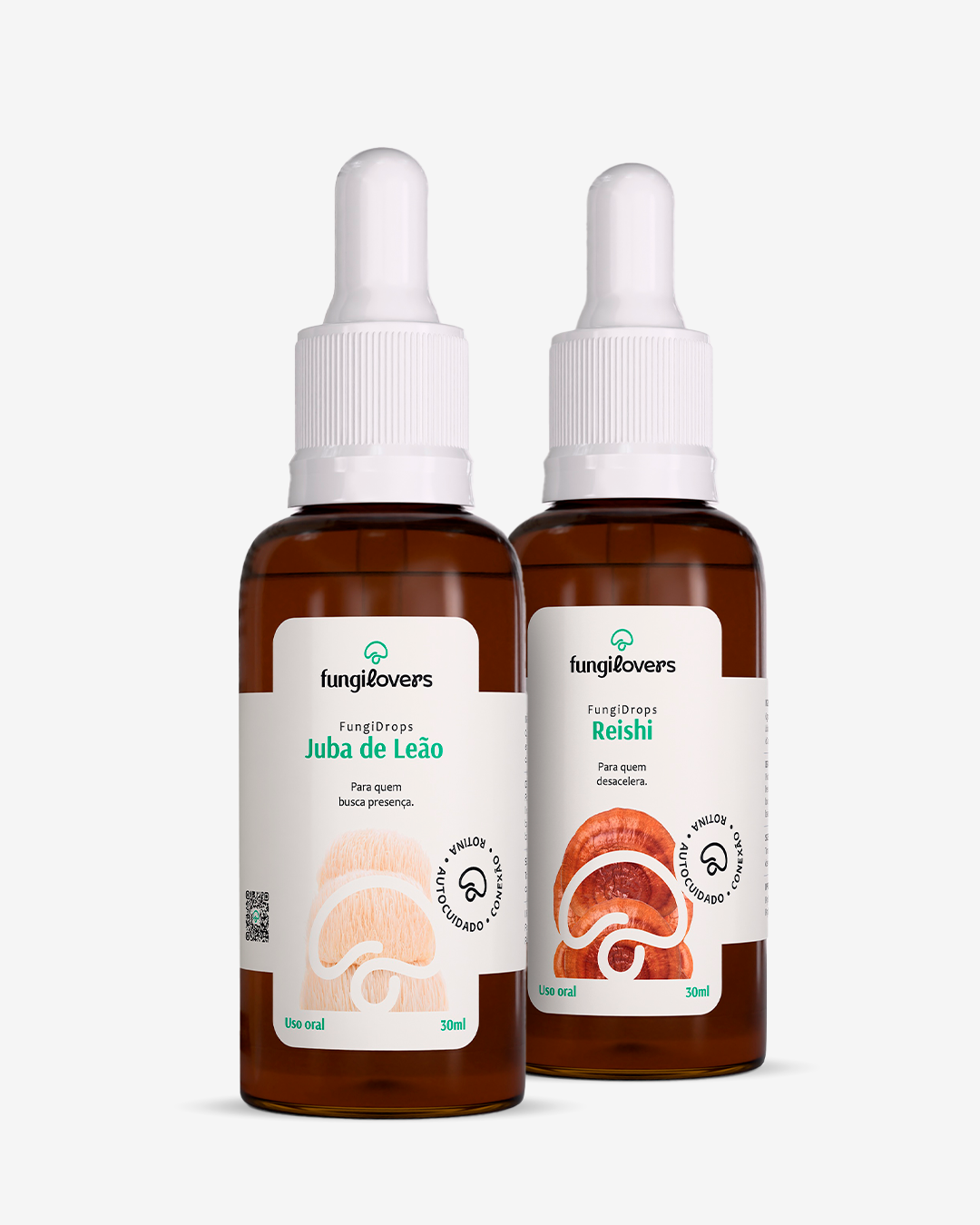 Kit Chill Fungilovers: frascos de Juba de Leão + Reishi