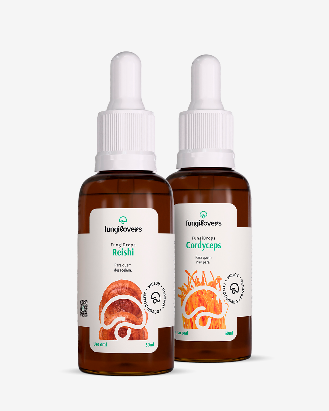 Kit Rise Fungilovers: frascos de Reishi + Cordyceps