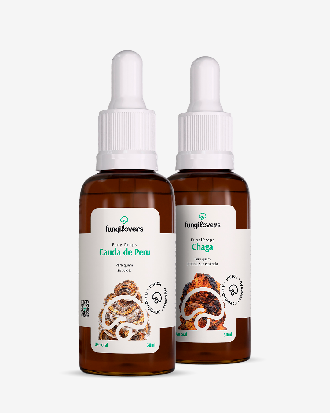 Kit Shield Fungilovers: frascos de Cauda de Peru + Chaga